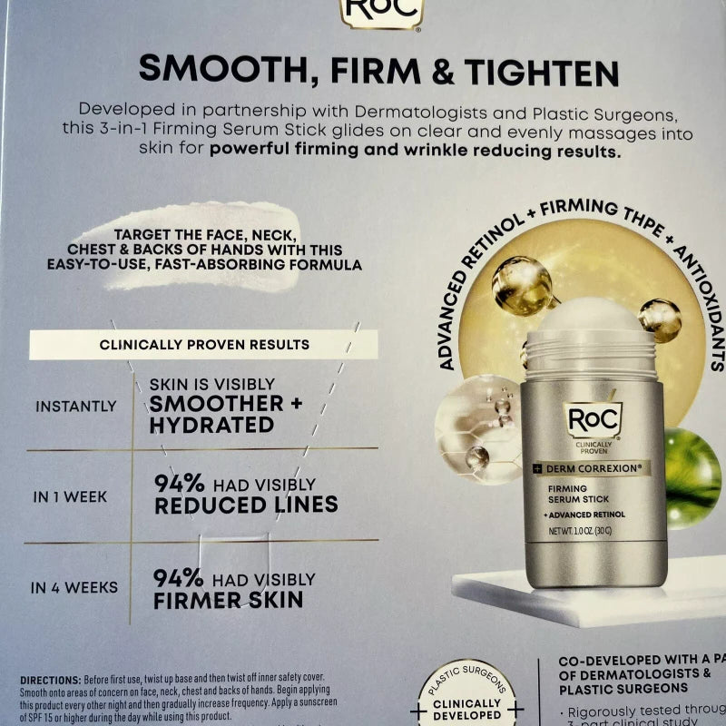 RoC Derm Correxion Firming 3 in 1 Serum Stick, Smooth Firm TIghten 1 Oz, 2-pack