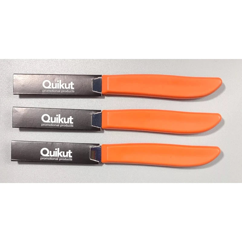 Ginsu Three New Quikut Ginsu Paring Knives ~ 2.5" Blade ~Tangerine Orange Color