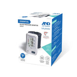 A&D Medical LifeSource ESSENTIAL Wrist Blood Pressure Monitor with AFib Indicator (13.5-21.5 cm/5.3-8.5" Range Cuff) One Click Operation with Easy To Read Precise Illuminated Readings
