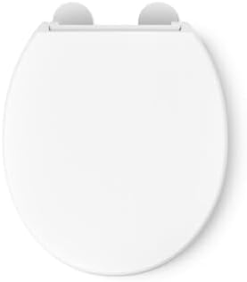 KOHLER 25876-0 Hyten Elevated Quiet-Close Round Toilet Seat, Contoured Seat with Grip-Tight Bumpers, Quick-Attach Hardware, White