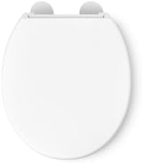 KOHLER 25876-0 Hyten Elevated Quiet-Close Round Toilet Seat, Contoured Seat with Grip-Tight Bumpers, Quick-Attach Hardware, White