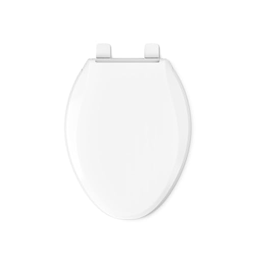 KOHLER 4636-RL-0 Cachet ReadyLatch Elongated Slow Close Toilet Seat Quiet Lid, Contoured Grip-Tight Bumpers Installation Hardware, Apartment Essentials, White