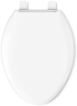 KOHLER 4636-RL-0 Cachet ReadyLatch Elongated Toilet Seat, Quiet-Close Lid, Contoured Seat, Grip-Tight Bumpers and Installation Hardware, White, 18.04"L x 14.18"W