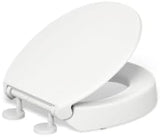 KOHLER 25876-0 Hyten Elevated Quiet-Close Round Toilet Seat, Contoured Seat with Grip-Tight Bumpers, Quick-Attach Hardware, White