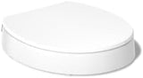 KOHLER 25876-0 Hyten Elevated Quiet-Close Round Toilet Seat, Contoured Seat with Grip-Tight Bumpers, Quick-Attach Hardware, White