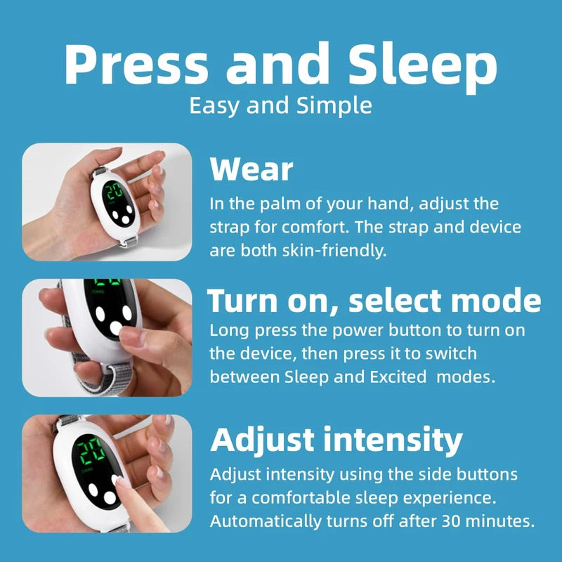 Sleep aid for Adults, Palm Sleep Massager, Microcurrent-Based Pulse Stimulation for Relief Anxiety Pressure Improve