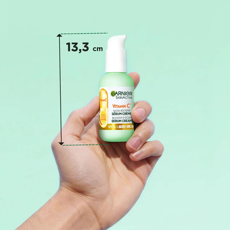 Garnier Serum Cream for Tired Skin and Dark Spots, 2-in-1 Day Cream for More Glow and an Even Complexion, with Vitamin C, Skin Active, 50 ml
