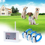 JUSTPET Wireless Dog Fence Two Way Signal Pet Containment System, Display Battery Level, Adjustable Control Range, Adjustable Warning Strength, Waterproof Rechargeable Dog Fence Collar