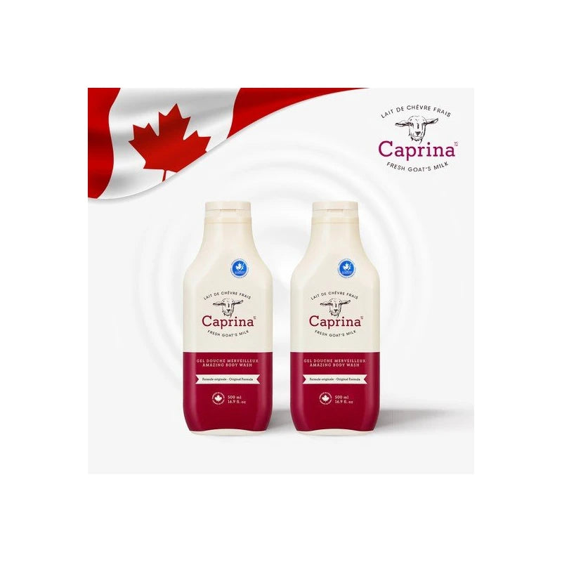 [Caprina] Goat Milk Amazing Body Wash Original Large Capacity 500mlx2 cans / [카프리나] 산양유 어메이징 바디워시 오리지널 대용량500mlx2통