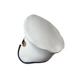 Captain Sauna Hat 100% Wool Felt Banya Hat with Embroidery to Protect Your Head from Heat, White/Opulent Garden