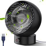 SmartDevil USB Fan, Mini Fan, Small Quiet Table Fan, Stepless Speed 20° Adjustment, USB Desk Fan, Low Noise, USB Fan Easy to Carry, for Office, Home (Black)