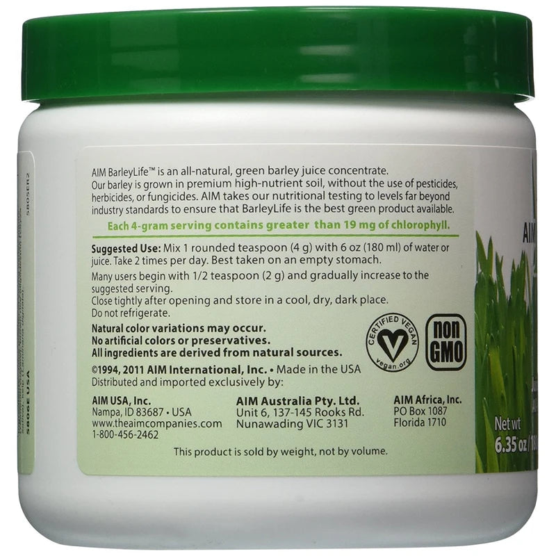 AIM BarleyLife Traditional 6.35 oz Powder - 2 Pack