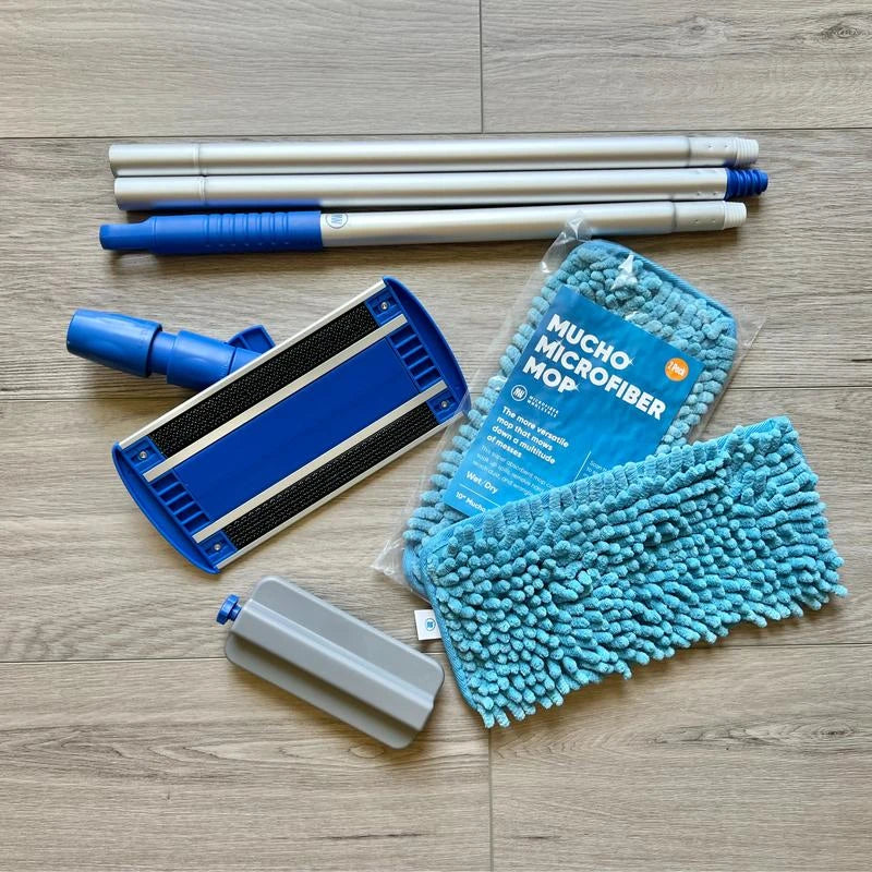 Baseboard Pro Mucho Mop - Baseboard Cleaner Tool with Handle - Clean Base Boards Easily | Microfiber | Professional Quality | Machine Washable | Lightweight | Microfiber Cleaning Pad