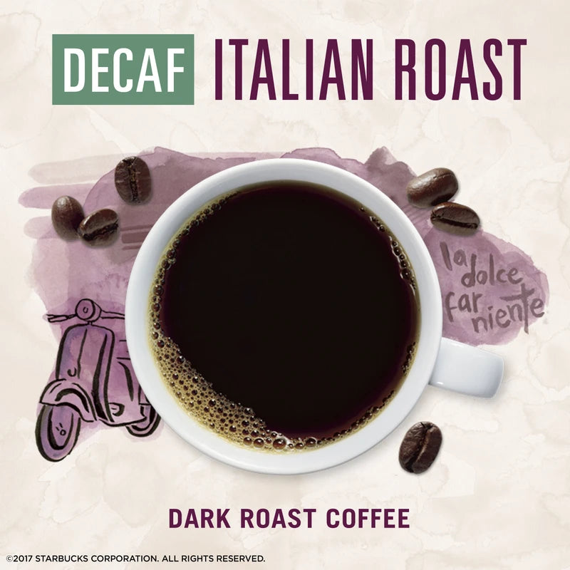 Starbucks VIA Instant Decaf Coffee Packets — Italian Roast — 100% Arabica — 1 box (7 packets)