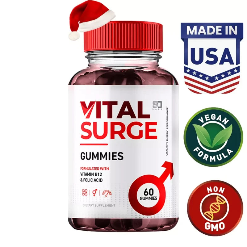 Gomitas masculinas Vital Surge, Gominolas Vital Surge Testo Apoyo Rendimiento (1 Paquete)