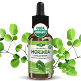 PURA VIDA MORINGA Organic Moringa Leaf Extract Liquid Drops - USDA Organic Certified - Highly Purified, Bioavailable & Faster Absorption Than Moringa Powder or Capsules - Single Origin Moringa Oleifera Leaves Extract
