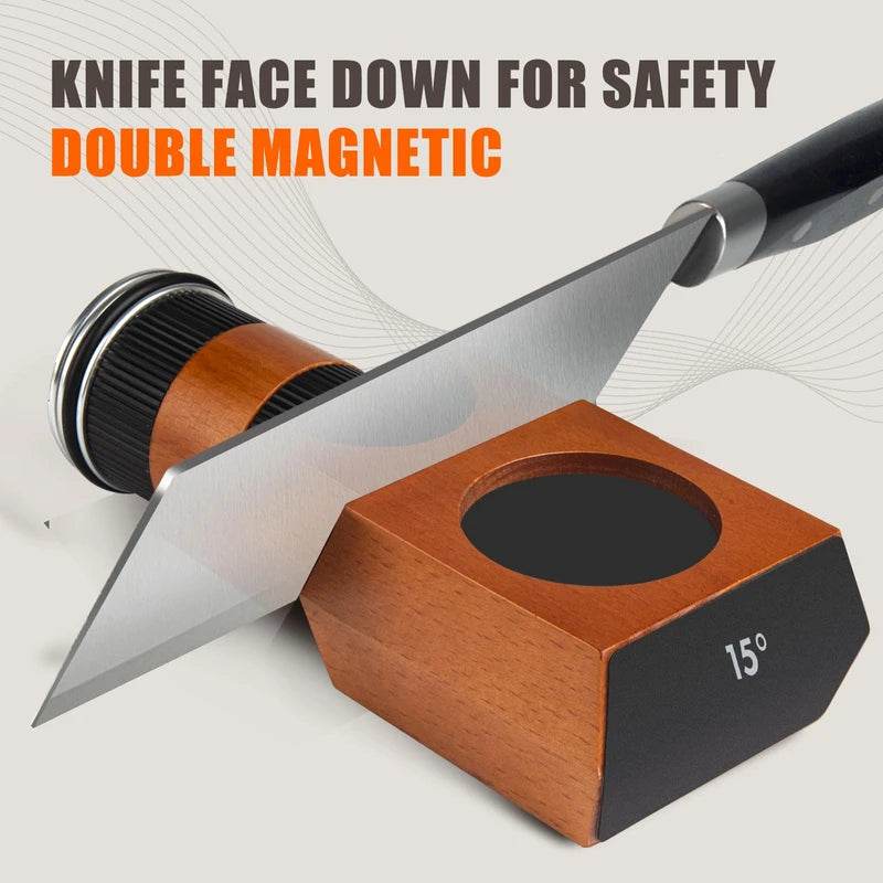 CYYOLLPF Knife Sharpener Tool,Upgraded Rolling Knife Sharpener Kit,Knife Sharpening with Diamond and Ceramic for Steel of Any Hardness,Kitchen Knives Sharpener Kit with 15 & 20 Degree Magnetic Angle (black)