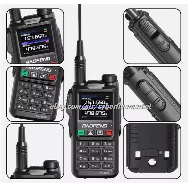 BaoFeng UV18 Pro Max GPS Air Band Walkie Talkie NOAA Type-C Long Range Ham Radio
