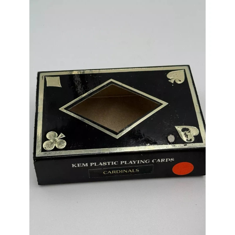 KEM Vintage 1990 KEM Cardinal Pinochle Plastic Playing Cards Box 1 Deck Made in USA