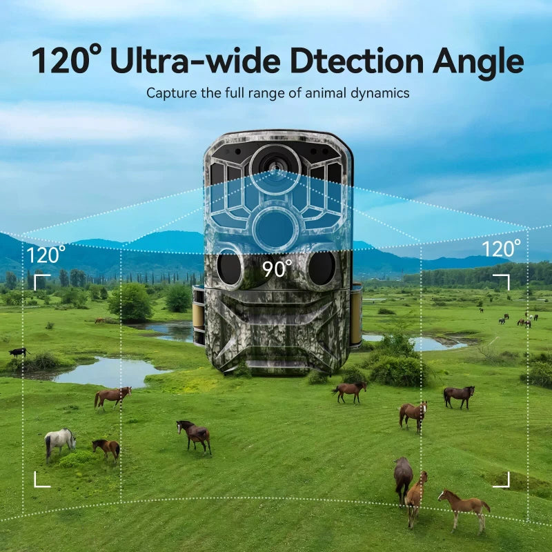 DEATTI WiFi Bluetooth Connectivity Trail Camera 0.1s Trigger Time 48 MP Night Vision