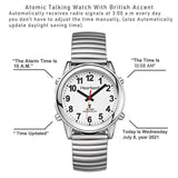 Hearkent Atomic Talking Watch for Women with Large Numbers and Expandable Strap self-Setting for Visually impaired Blind (Rose Gold with Pink, Lady Size)