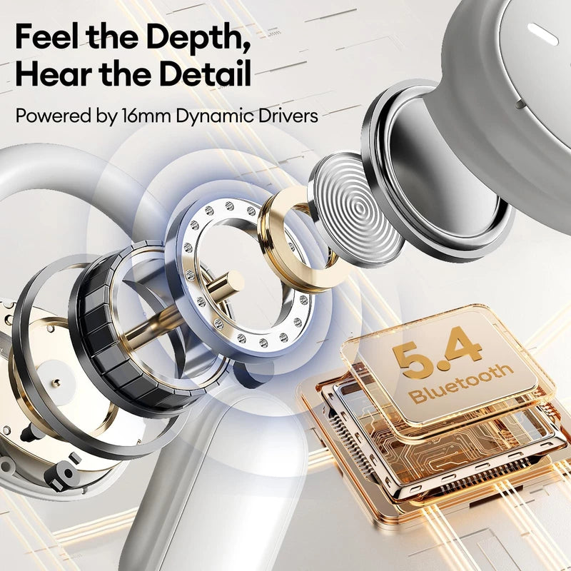 PAXA AI Translation Earbuds Real Time 3-in-1 Language Translator Earbuds 145 Languages & Accents Bluetooth 5.4 Translation Translating HD Sound Audifonos Traductores Inglés Español, OpenAir5 White