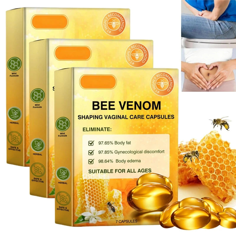 7 * 3Pcs Bee Venom Repair Vag/inal Capsules,Bee Venom Capsules,Bee Venom Femi/nine Repair Tighten Capsules,Vag/inal Tightening Products for Woman,Firming and Care Vag/Ina,Bee Venom Vag/inal Capsules