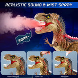 BAZOVE Remote Control Dinosaur Toys for Boys, Electric T-rex Dinosaur Robot Toy, 2.4Ghz RC Walking Dinosaur Toy with Rotation Stunt, LED Light & Sound, Gifts for Kids 3-5 Years Old