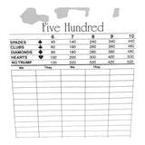 Unbranded 500 Card Game Score Pads Five Hunderd Trick Taking Game Lot of 4 Pads