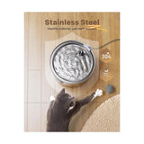 FOFNON Cat Water Fountain Stainless Steel - Dog Automatic Waterer Bowl - Auto Pet Di...