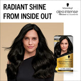 Schwarzkopf Oleo Intense Permanent Oil Colour 1-10 Intense Black Hair Dye, 100% Grey Coverage, Conditioner with HaptIQ System, Long-Lasting, Ammonia Free