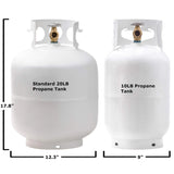 Flame King YSN10LB 11 lb Steel Propane Tank Cylinder with Type 1 Overflow Protection Device Valve, Great for Camping, Fire Pits, Heaters, Grills, Overlanding, White