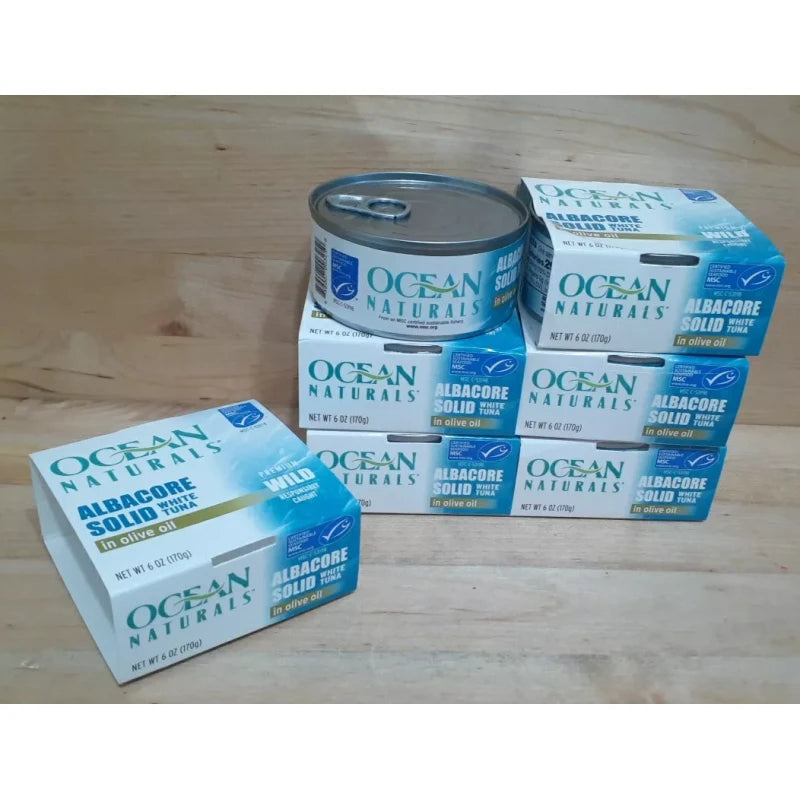 OCEAN NATURALS 6CT:  OCEAN NATURALS Premium Albacore Tuna Olive Oil Wild Caught Solid White 6oz