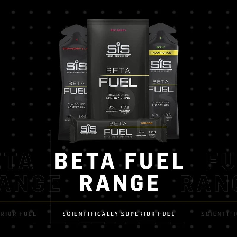 Science in Sport Beta Fuel Gels Dual Source Energy Gel, Strawberry and Lime Flavour, 40g of Carbs Per Pack, 60 ml Pack (6 Pack)