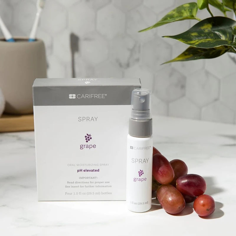CariFree Oral Moisturizer Spray for Dental Hygiene (Grape) | Non-Staining and Fluoride-Free | Freshens Breath and Moistens Mouth| Recommended by Dentists for Oral Care
