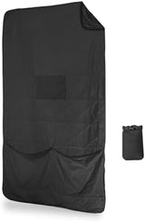 Gravel Layover Travel Blanket – Ultra-Lightweight, Warm Down Alternative with Carry Pouch (Black)