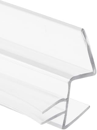 Prime-Line M 6259 Frameless Shower Door Bottom Seal for 1/2 in. Thick Glass Doors, Dual Flap and 45 Degree Drip Guard, 36 in., Clear Vinyl (Single Pack)