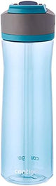 Contigo Ashland 2.0 Leak-Proof Water Bottle with Lid Lock and Angled Straw, Dishwasher Safe, Interchangeable Lid, Pack of 2, 24oz, Juniper/Sake