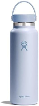 Hydro Flask Wide Mouth vacuum insulated stainless steel water bottle with leakproof closeable lid for cold water drinks, sports, travel, car and school