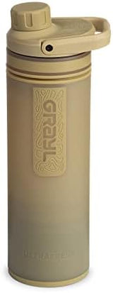 GRAYL UltraPress 16.9 oz Water Purifier & Filter Bottle for Hiking, Backpacking, Survival, Travel (Desert Tan)