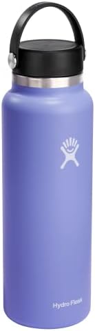 Hydro Flask Wide Mouth vacuum insulated stainless steel water bottle with leakproof closeable lid for cold water drinks, sports, travel, car and school