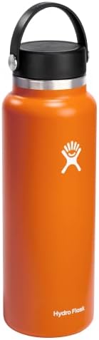 Hydro Flask Wide Mouth vacuum insulated stainless steel water bottle with leakproof closeable lid for cold water drinks, sports, travel, car and school