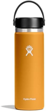 Hydro Flask Wide Mouth vacuum insulated stainless steel water bottle with leakproof closeable lid for cold water drinks, sports, travel, car and school
