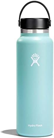 Hydro Flask Wide Mouth vacuum insulated stainless steel water bottle with leakproof closeable lid for cold water drinks, sports, travel, car and school