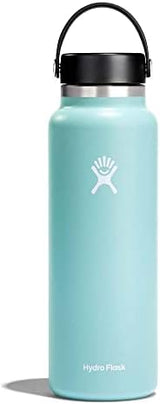 Hydro Flask Wide Mouth vacuum insulated stainless steel water bottle with leakproof closeable lid for cold water drinks, sports, travel, car and school