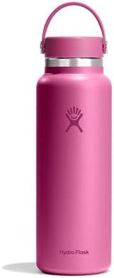 Hydro Flask Wide Mouth vacuum insulated stainless steel water bottle with leakproof closeable lid for cold water drinks, sports, travel, car and school