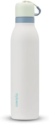 FreeSip Twist Insulated Stainless Steel Water Bottle with Straw for Sports and Travel, BPA-Free, 24-oz, Green/White (Iced Breeze)