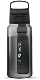 LifeStraw Go Series – BPA-Free Water Filter Bottle for Travel and Everyday use removes Bacteria, parasites and microplastics, Improves Taste, 1L Nordic Noir