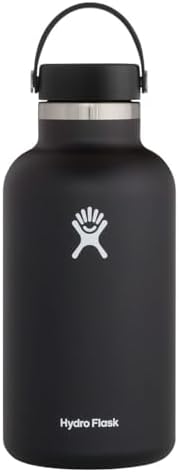 Hydro Flask Wide Mouth vacuum insulated stainless steel water bottle with leakproof closeable lid for cold water drinks, sports, travel, car and school