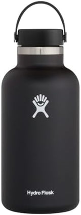 Hydro Flask Wide Mouth vacuum insulated stainless steel water bottle with leakproof closeable lid for cold water drinks, sports, travel, car and school
